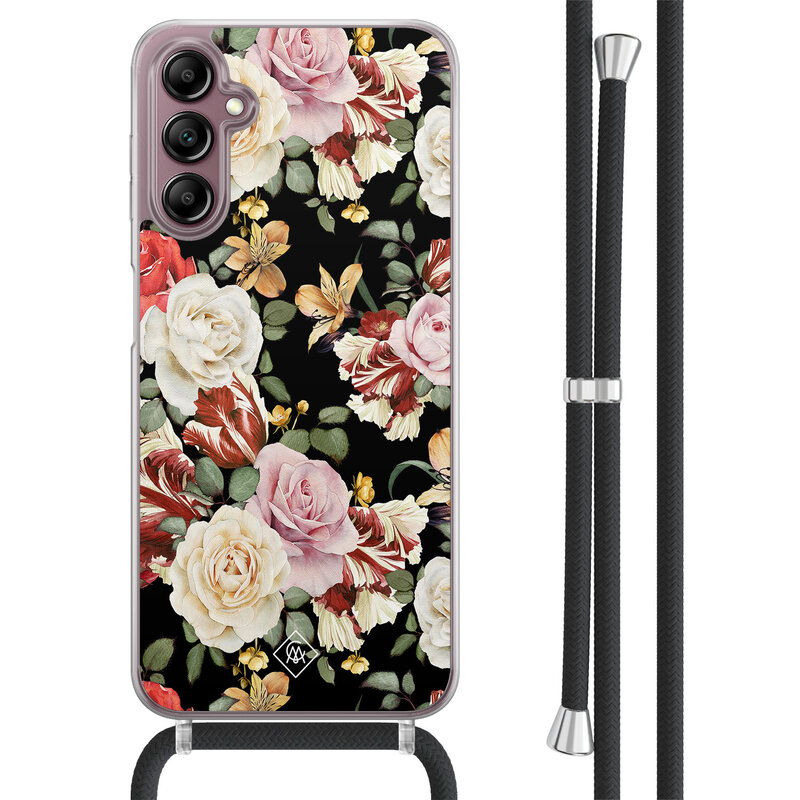 Casimoda Samsung Galaxy A14 hoesje met koord - Flowerpower