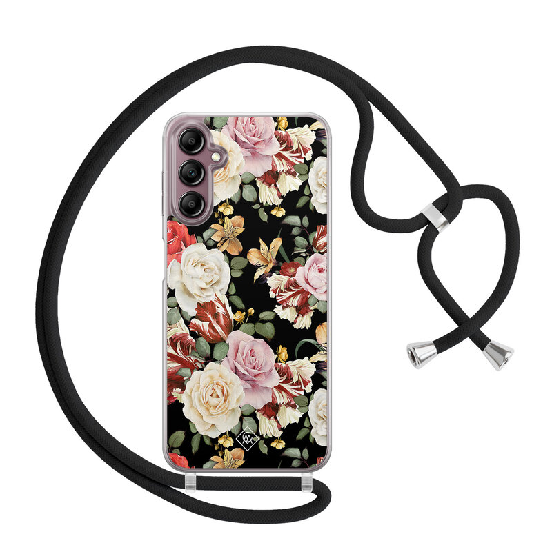 Casimoda Samsung Galaxy A14 hoesje met koord - Flowerpower