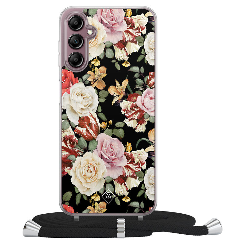 Casimoda Samsung Galaxy A14 hoesje met koord - Flowerpower