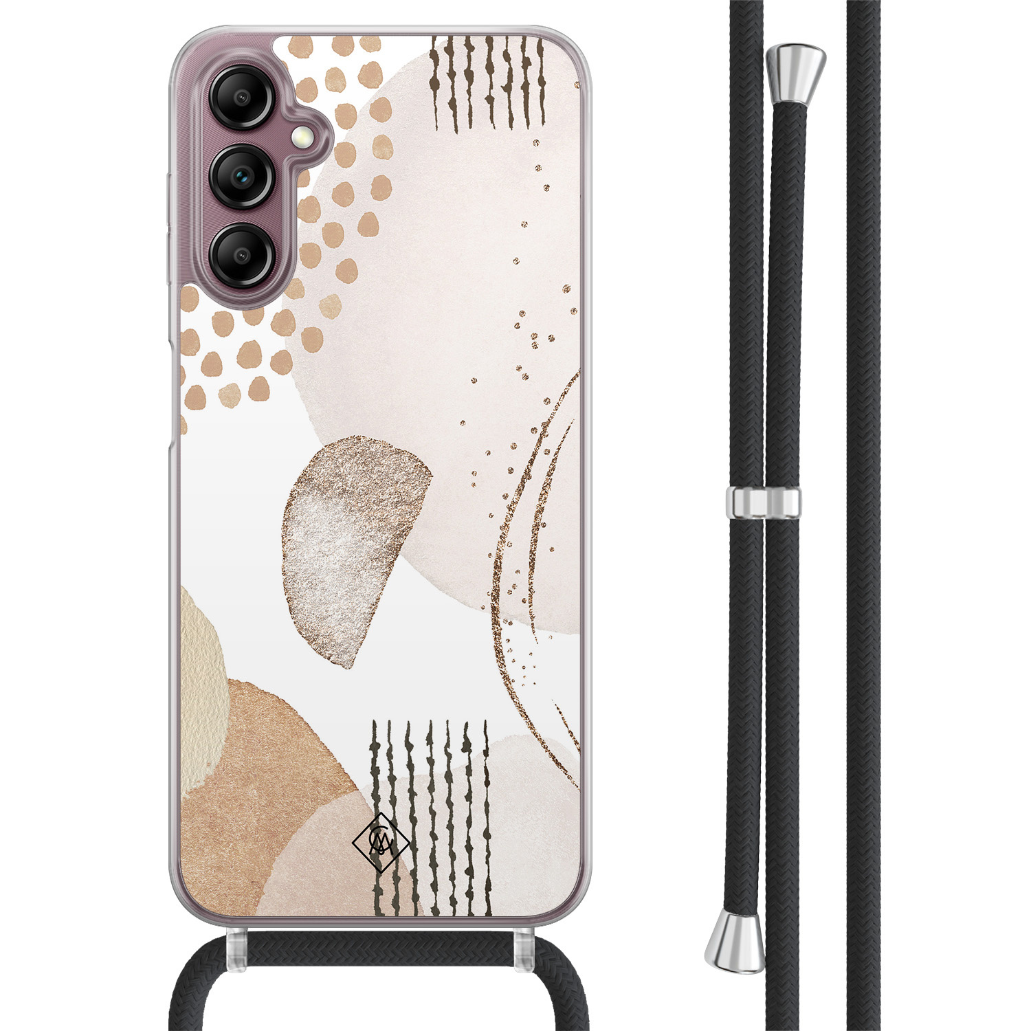 Samsung Galaxy A14 hoesje met koord Abstract shapes