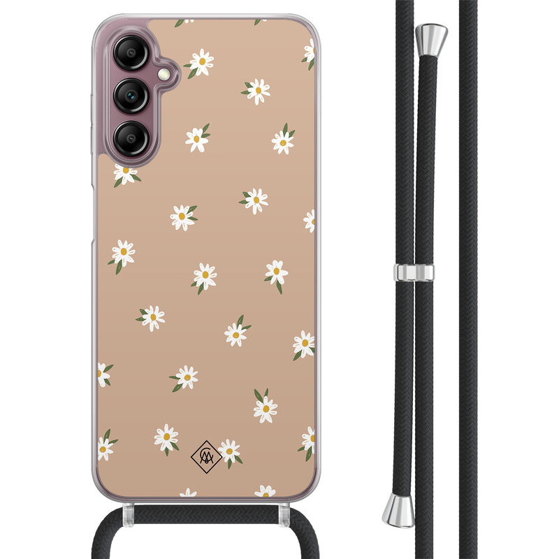 Casimoda Samsung Galaxy A14 hoesje met koord - Sweet daisies