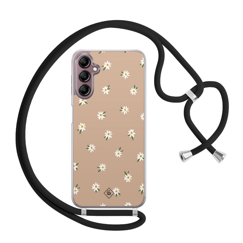 Casimoda Samsung Galaxy A14 hoesje met koord - Sweet daisies