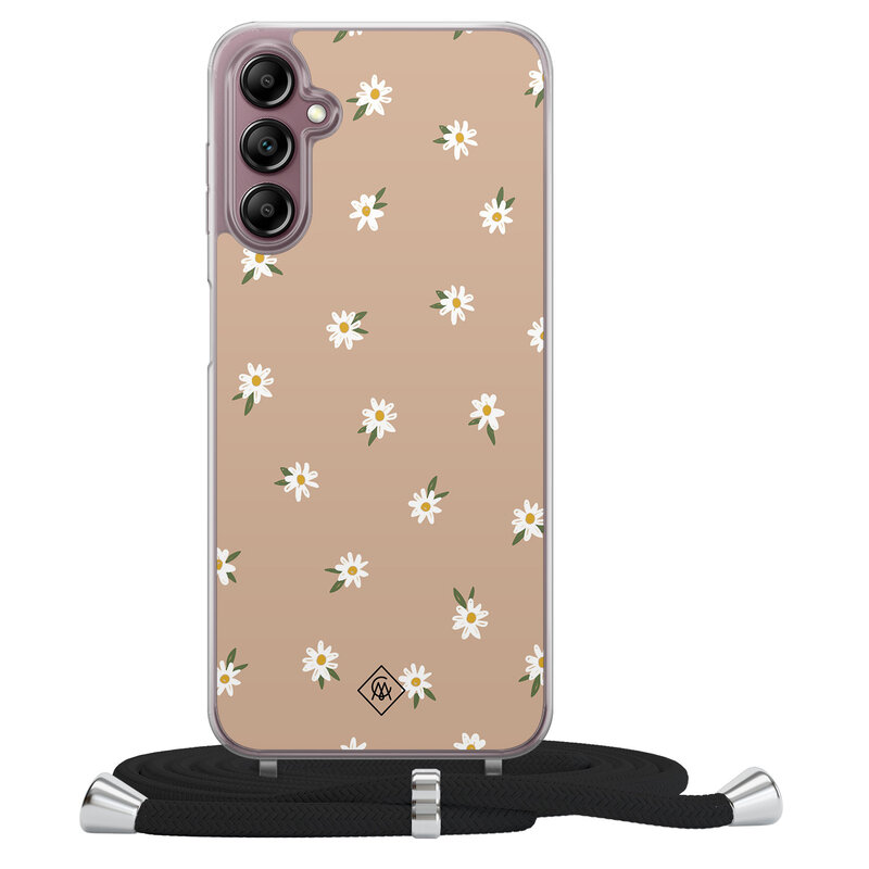 Casimoda Samsung Galaxy A14 hoesje met koord - Sweet daisies
