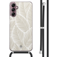 Casimoda Samsung Galaxy A14 hoesje met koord - Palm leaves beige