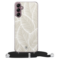 Casimoda Samsung Galaxy A14 hoesje met koord - Palm leaves beige
