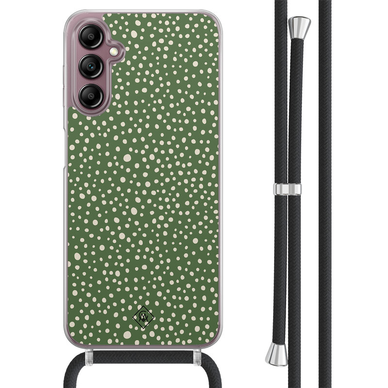 Casimoda Samsung Galaxy A14 hoesje met koord - Green dots