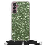 Casimoda Samsung Galaxy A14 hoesje met koord - Green dots