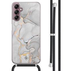 Casimoda Samsung Galaxy A14 hoesje met koord - Marmer grijs