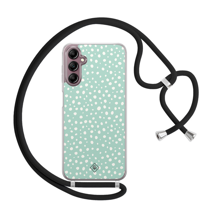 Casimoda Samsung Galaxy A14 hoesje met koord - Mint dots