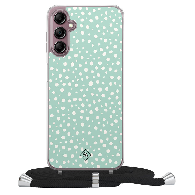 Casimoda Samsung Galaxy A14 hoesje met koord - Mint dots