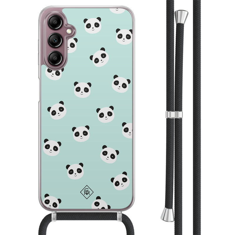Casimoda Samsung Galaxy A14 hoesje met koord - Panda print