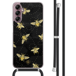 Casimoda Samsung Galaxy A14 hoesje met koord - Bee happy