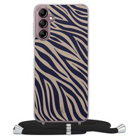 Casimoda Samsung Galaxy A14 hoesje met koord - Chevron navy