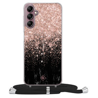 Casimoda Samsung Galaxy A14 hoesje met koord - Marmer twist