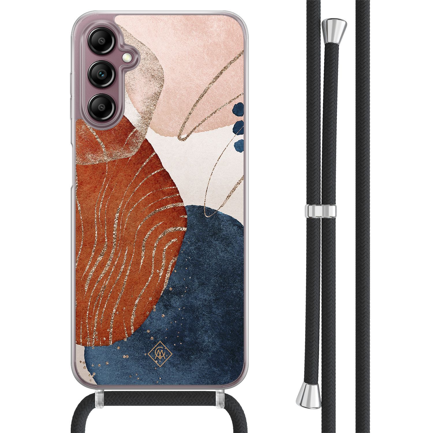 Samsung Galaxy A14 hoesje met koord - Abstract terracotta