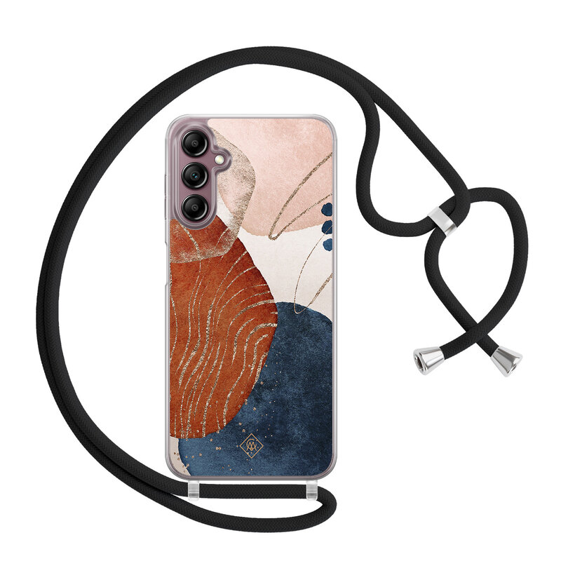 Casimoda Samsung Galaxy A14 hoesje met koord - Abstract terracotta