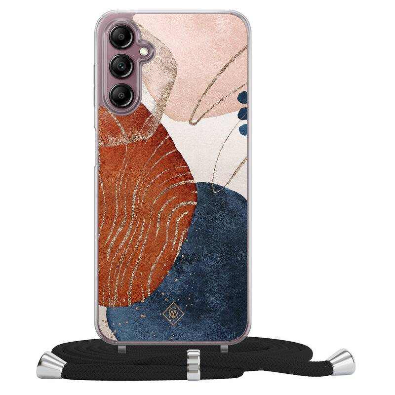 Casimoda Samsung Galaxy A14 hoesje met koord - Abstract terracotta