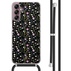 Casimoda Samsung Galaxy A14 hoesje met koord - Flower fantasy