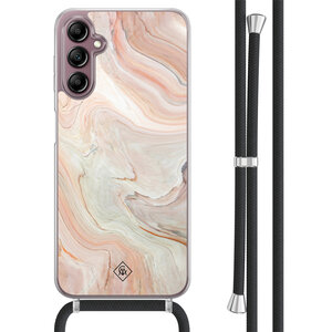 Casimoda Samsung Galaxy A14 hoesje met koord - Marmer waves