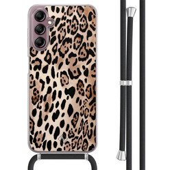 Casimoda Samsung Galaxy A14 hoesje met koord - Golden wildcat