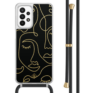 Casimoda Samsung Galaxy A23 hoesje met koord - Abstract faces