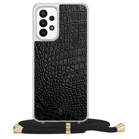 Casimoda Samsung Galaxy A23 hoesje met koord - Croco zwart