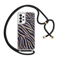 Casimoda Samsung Galaxy A23 hoesje met koord - Chevron navy