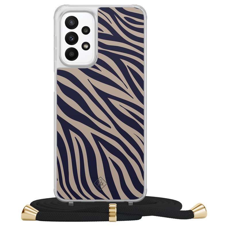 Casimoda Samsung Galaxy A23 hoesje met koord - Chevron navy