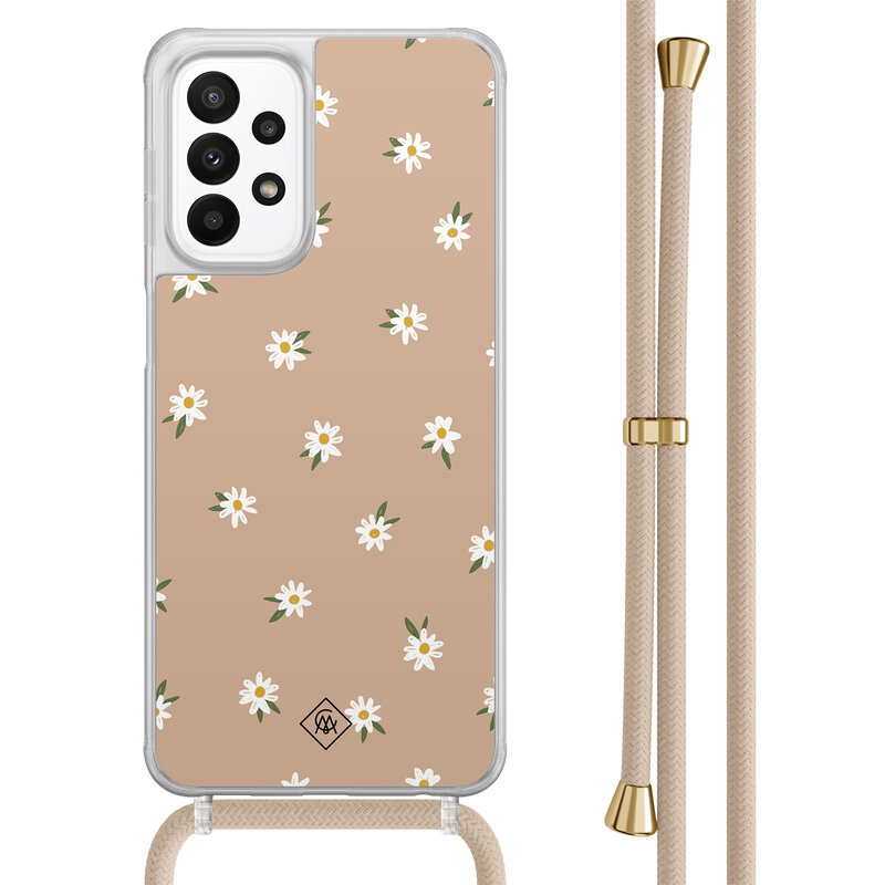 Casimoda Samsung Galaxy A23 hoesje met koord - Sweet daisies