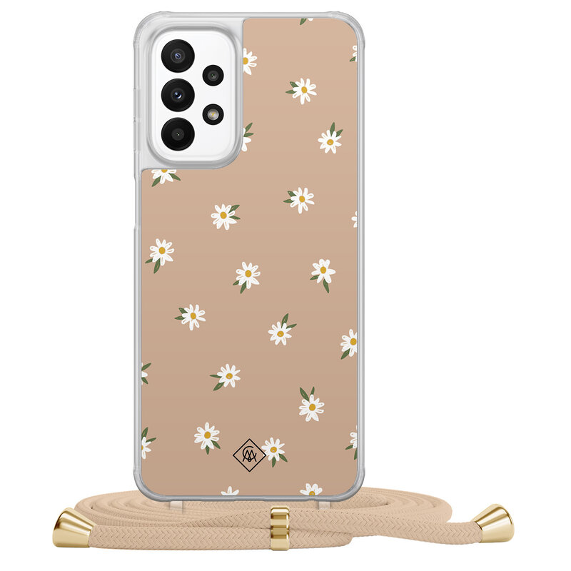 Casimoda Samsung Galaxy A23 hoesje met koord - Sweet daisies