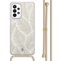 Casimoda Samsung Galaxy A23 hoesje met koord - Palm leaves beige