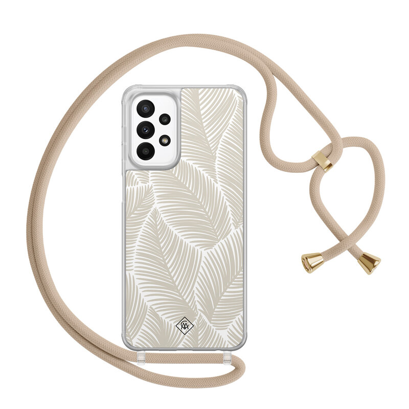 Casimoda Samsung Galaxy A23 hoesje met koord - Palm leaves beige