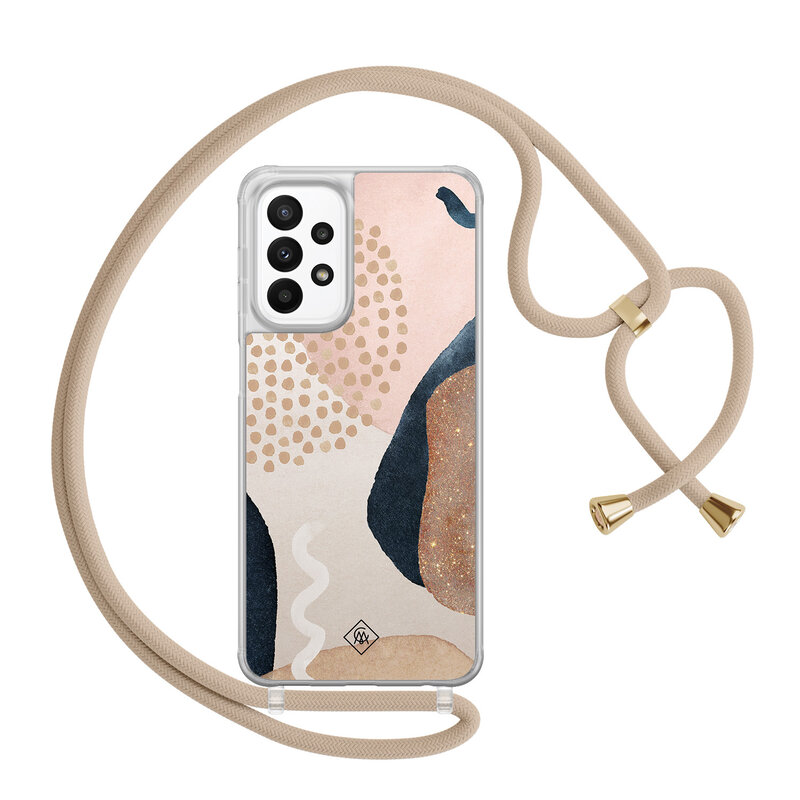 Casimoda Samsung Galaxy A23 hoesje met koord - Abstract dots