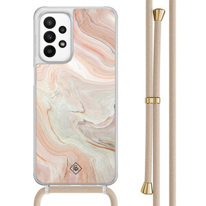 Casimoda Samsung Galaxy A23 hoesje met koord - Marmer waves