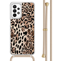 Casimoda Samsung Galaxy A23 hoesje met koord - Golden wildcat