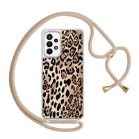 Casimoda Samsung Galaxy A23 hoesje met koord - Golden wildcat