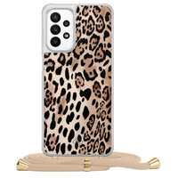 Casimoda Samsung Galaxy A23 hoesje met koord - Golden wildcat