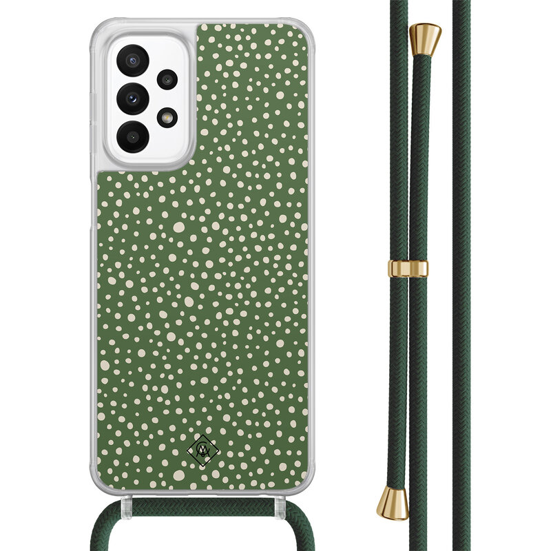 Casimoda Samsung Galaxy A23 hoesje met koord - Green dots