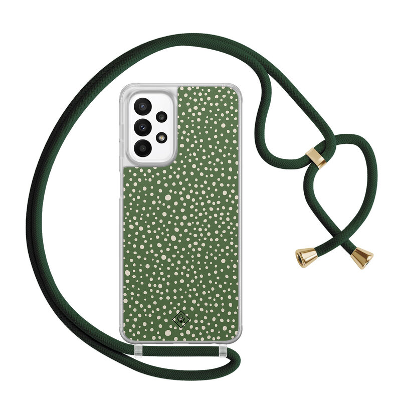 Casimoda Samsung Galaxy A23 hoesje met koord - Green dots