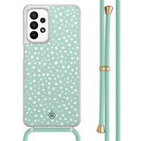 Casimoda Samsung Galaxy A23 hoesje met koord - Mint dots