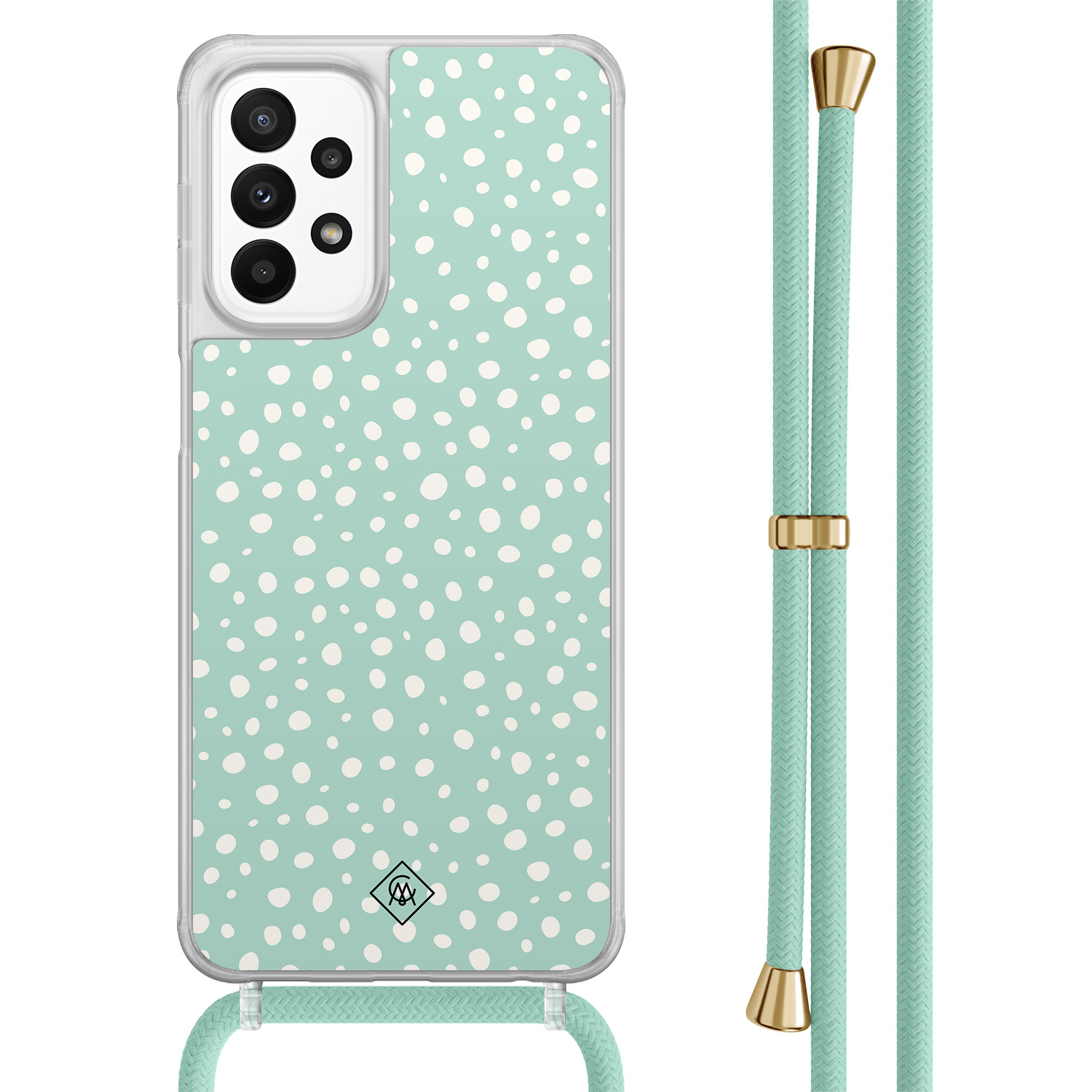 Samsung Galaxy A23 hoesje met koord Mint dots