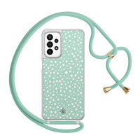 Casimoda Samsung Galaxy A23 hoesje met koord - Mint dots