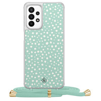 Casimoda Samsung Galaxy A23 hoesje met koord - Mint dots