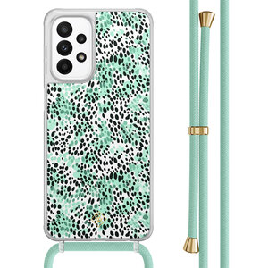 Casimoda Samsung Galaxy A23 hoesje met koord - Luipaard mint