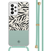 Casimoda Samsung Galaxy A23 hoesje met koord - Abstract mint palms