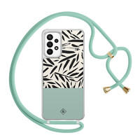 Casimoda Samsung Galaxy A23 hoesje met koord - Abstract mint palms