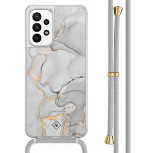 Casimoda Samsung Galaxy A23 hoesje met koord - Marmer grijs