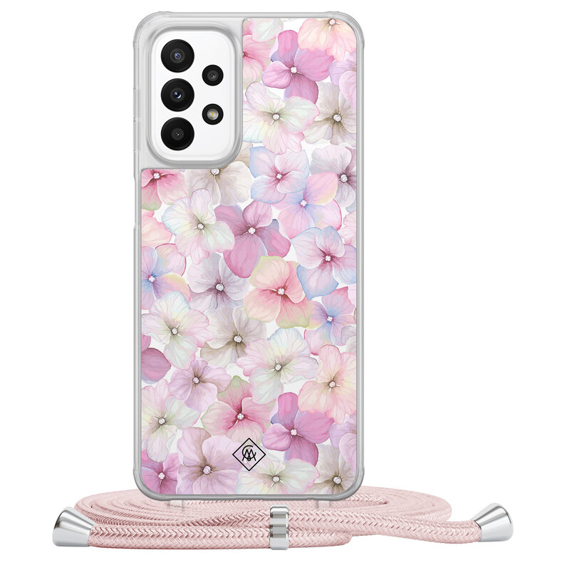 Casimoda Samsung Galaxy A23 hoesje met koord - Floral hortensia