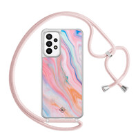 Casimoda Samsung Galaxy A23 hoesje met koord - Pink glam