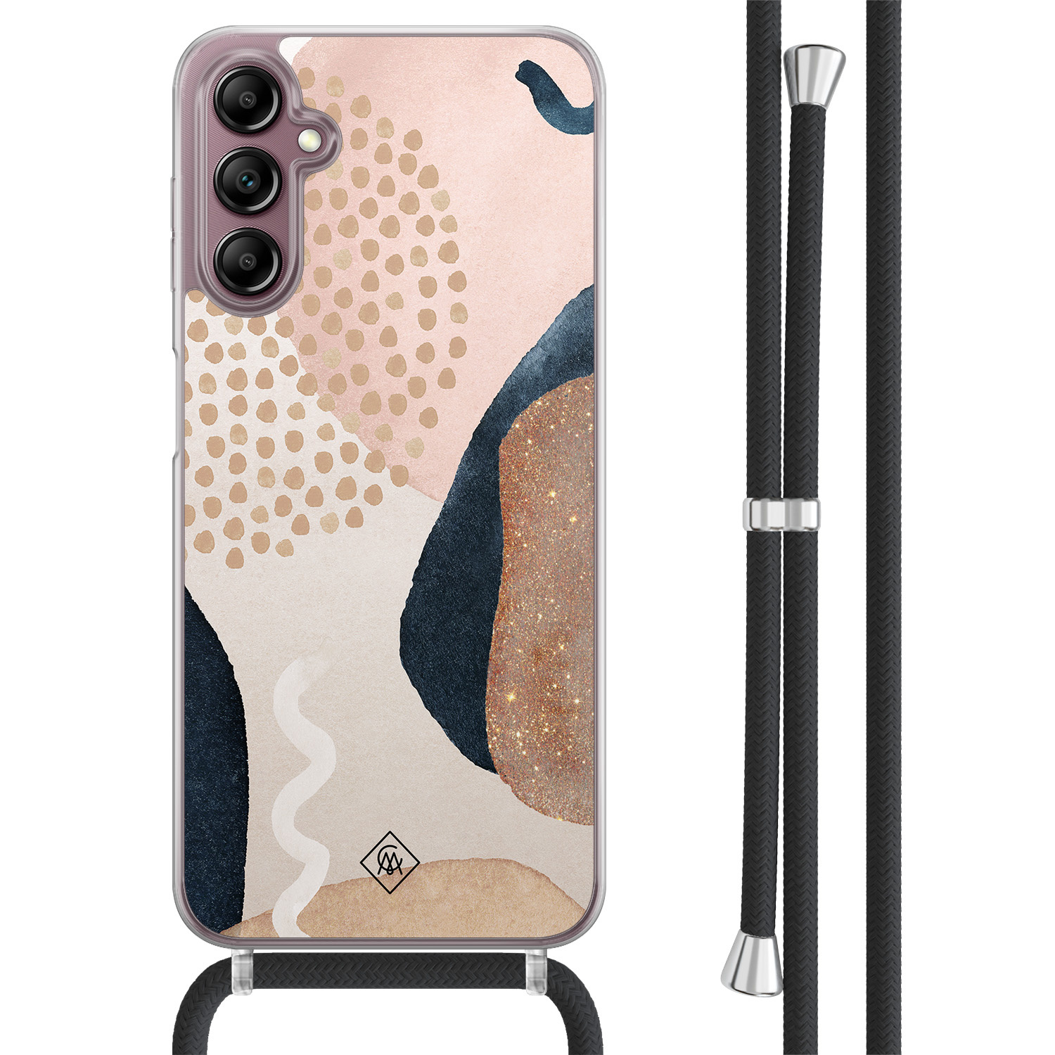 Samsung Galaxy A14 hoesje met koord - Abstract dots